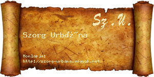 Szorg Urbána névjegykártya